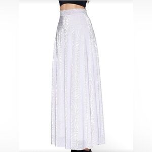 Blackmilk Burned Velvet White Maxi Skirt